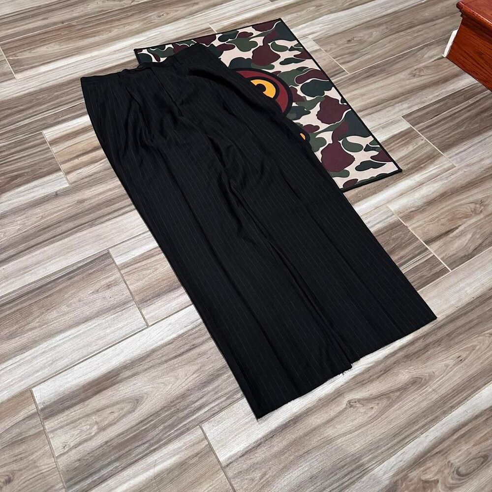 Louis Vuitton black pinstripe loose tailored trousers